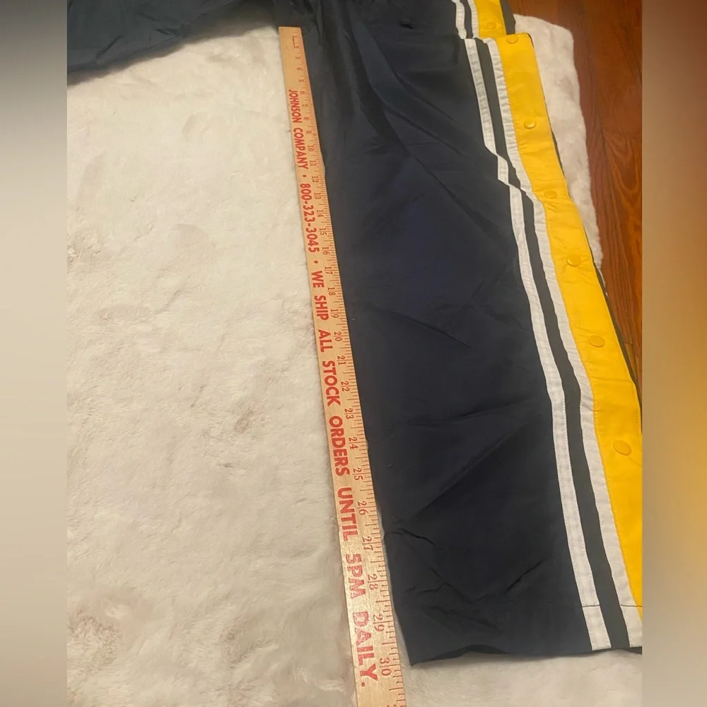 Holloway Large Tear Away Pants Lined Snap Button Nylon Blue Yellow White Mesh